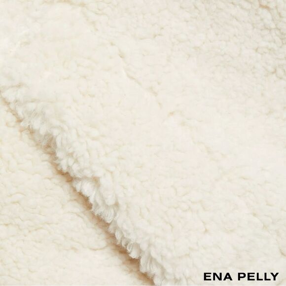 Ena Pelly **NWT** Harri Oversized Belted Teddy Coat in Bone White - Picture 11 of 14